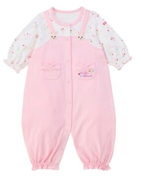 Miki House Pink Floral Sleeve One-Piece Romper
